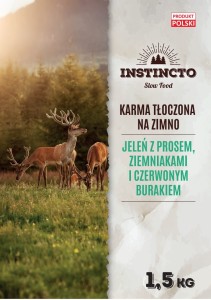 Instincto Premium – Zimnotłoczona Naturalna Sucha Karma dla Psów Jeleń z Prosem, Czerwonym Burakiem i Jabłkiem